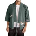 thumbnail image 1 of Mens Embroidery Style National Style Retro Hanfu Japanese Loose Cardigan Coat, 1 of 4