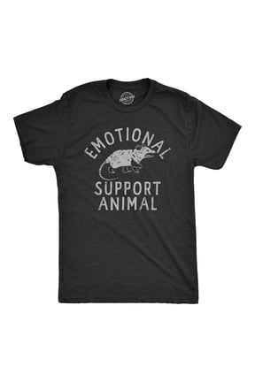 Mens Emotional Support Animal T Shirt Funny Mean Possum Joke Tee for Guys Graphic Tees