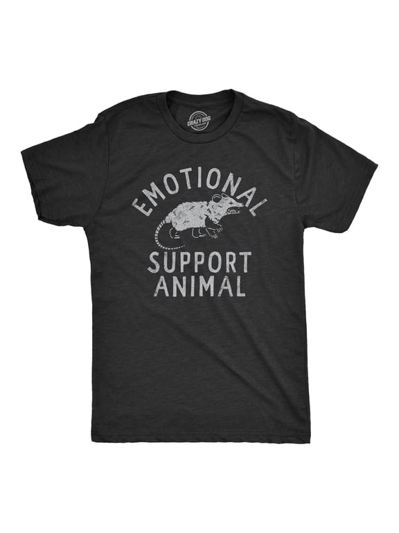 Mens Emotional Support Animal T Shirt Funny Mean Possum Joke Tee for Guys Graphic Tees