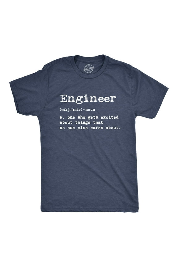 Mens Engineer Definition T Shirt Funny Sarcastic Science Tee Graphic Tees