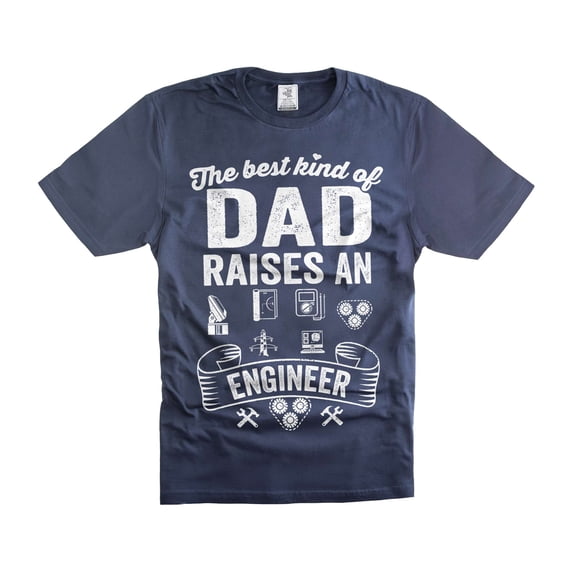 Mens Engineer T-shirt Engineer Dad Shirt Father's Day Engineer Shirt Dad Raises An Engineer Shirt (Large Navy Blue)