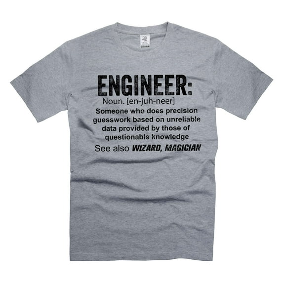 Mens Engineer T-shirt Engineer Funny Definition T-Shirt Engineer Gifts Father's Day Shirt (Medium Grey)