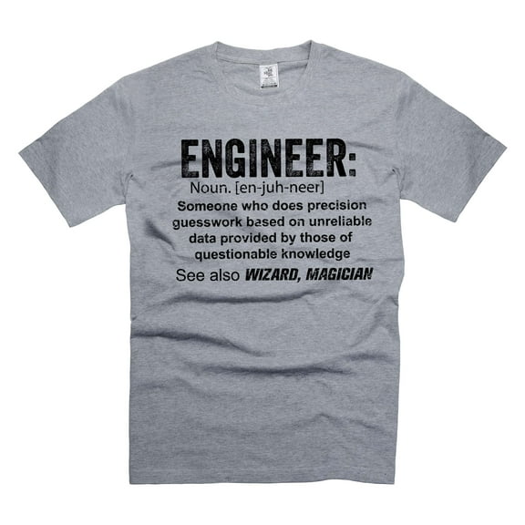Mens Engineer T-shirt Engineer Funny Definition T-Shirt Engineer Gifts Father's Day Shirt (Small Grey)