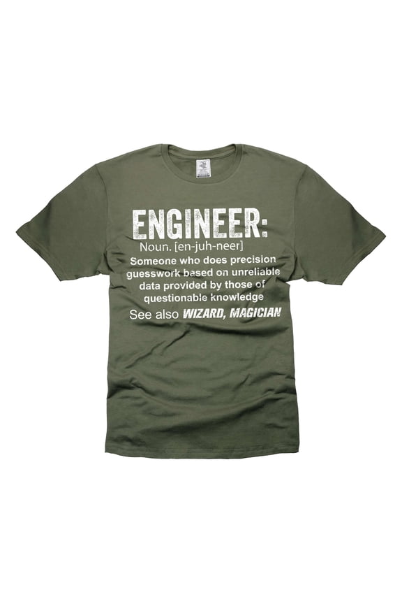 Mens Engineer T-shirt Engineer Funny Definition T-Shirt Engineer Gifts Father's Day Shirt (XX-Large Military Green)