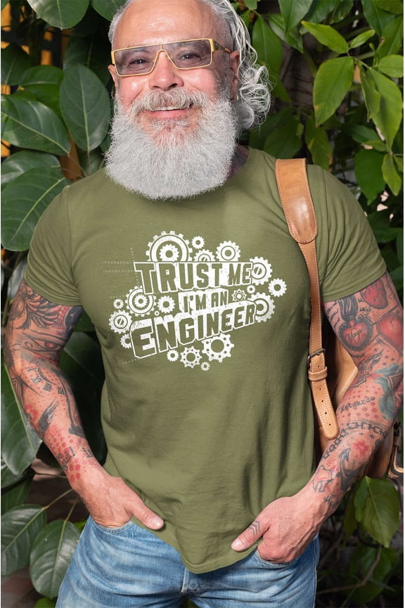 Mens Engineer T-shirt Trust Me I'm An Engineer Shirt engineer Birthday Christmas Gift Tee (3X-Large Military Green)