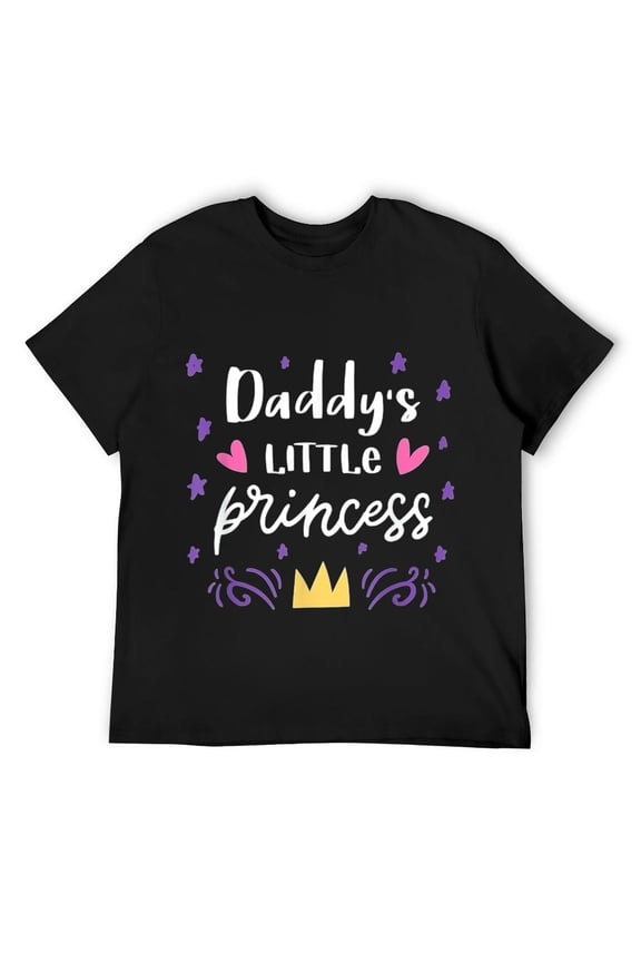 Mens Enjoy Daddy's Little Princess Illustration Graphic Designs T-Shirt Black