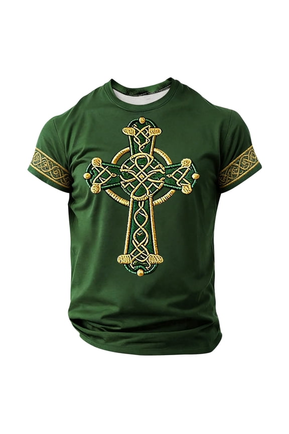 Mens Enthusiast T Shirt Funny Saint Patricks Day St Patty Green Tee Graphic Tees,Dark Green,2XL