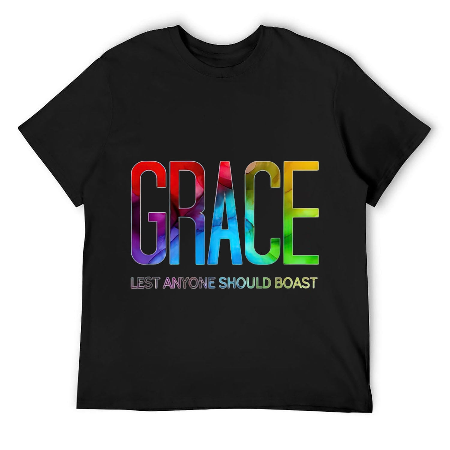 Mens Ephesians Jesus Christ Grace Lest Anyone Should Boast T-Shirt ...