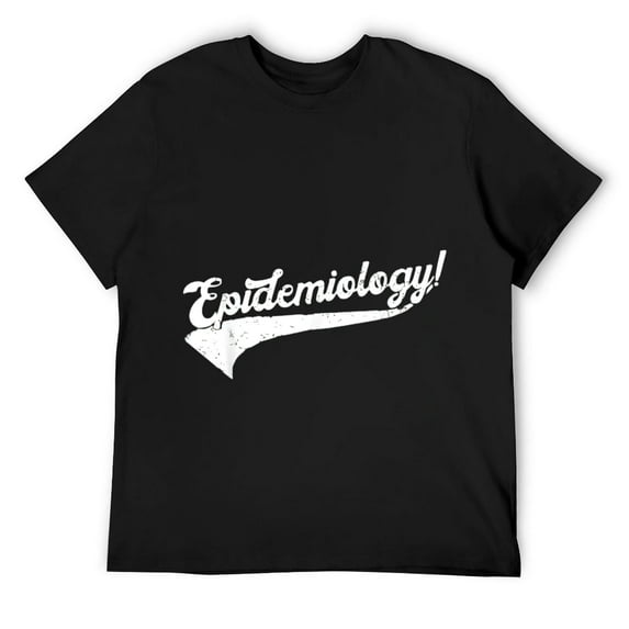 Mens Epidemiology Typographical Distressed Design T-Shirt Black