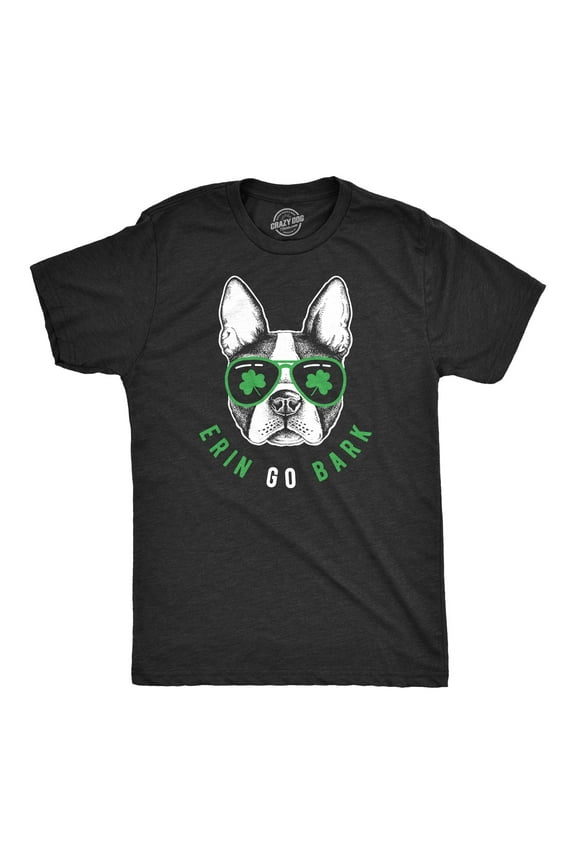 Mens Erin Go Bark T Shirt Funny Saint Patricks Day St Patty Clothes Dog Tee Graphic Tees