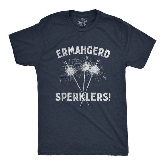 Mens Ermahgerd Sperklers T Shirt Funny 4th of July Fireworks Sparklers Graphic Novelty Tee Graphic Tees