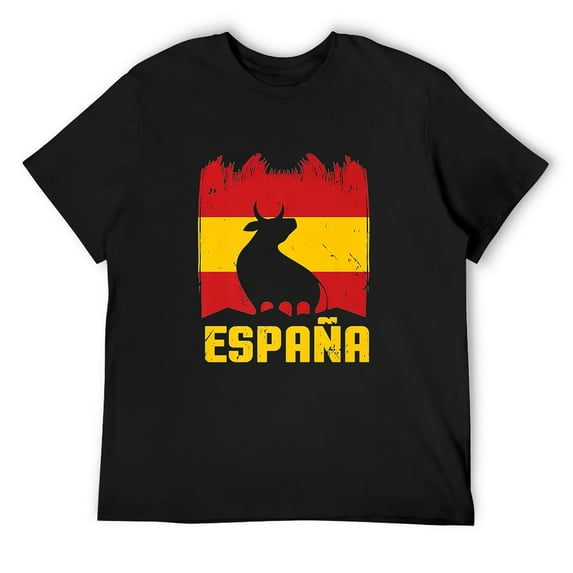 Mens Espana I Proud Spain Bull Viva ESPANA Gift T-Shirt Black Small