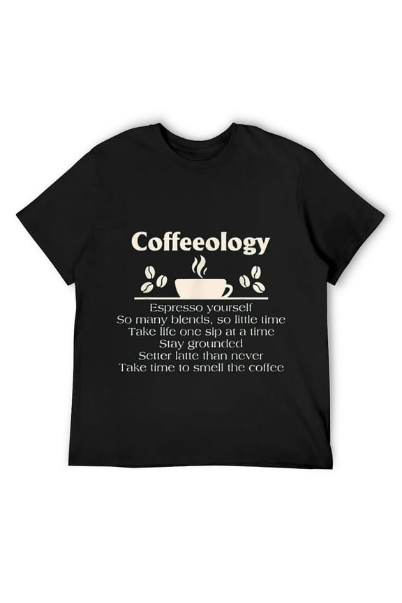 Mens Espresso Yourself Coffeeology Funny Coffee Lover Shirt T-Shirt Black