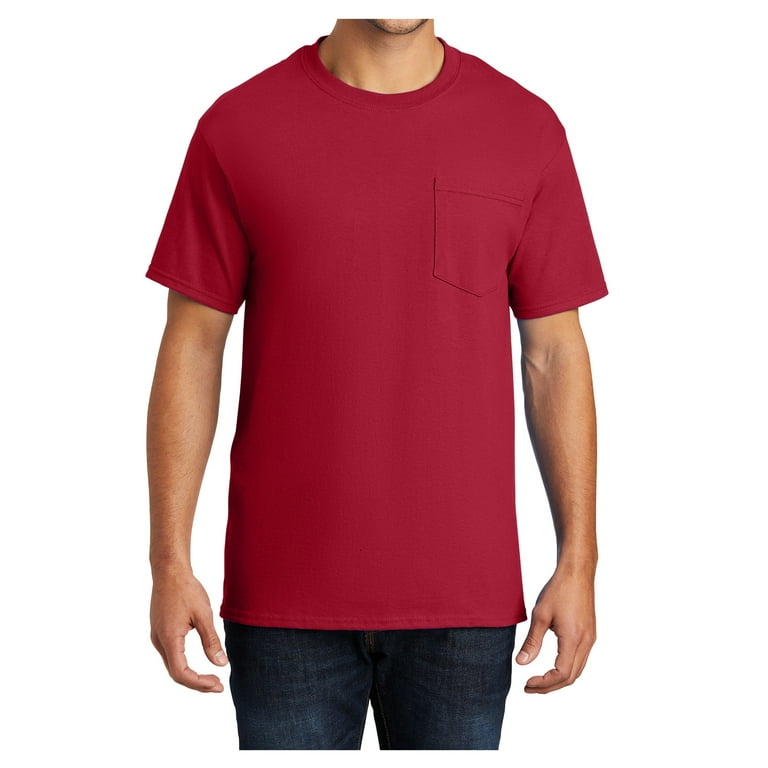 Mens Essential Cotton T Shirt with Pocket Red 2XL - Walmart.com Mens Essential Cotton T Shirt with Pocket Red 2XL - Walmart.com