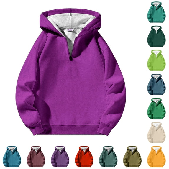 Mens Essentials Hoodie Pullover Zip With Drawstrings Casual Waffle Long Sleeve Pullover Hoodie Plaid Crewneck Sweatshirt Mens Fall Clothes