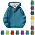 thumbnail image 1 of Mens Essentials Hoodie Quilted Zip Pullover With Drawstrings Waffle Knit Long Sleeve Plaid Hoodie Sweatshirts Solid Color Mens Winter Clothes, 1 of 6