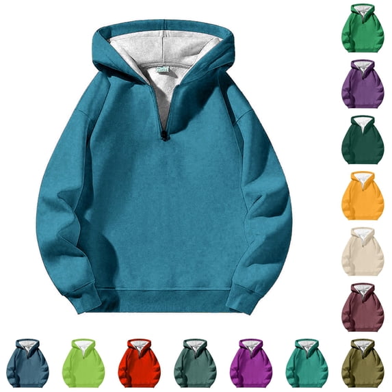 Mens Essentials Hoodie Quilted Zip Pullover With Drawstrings Waffle Knit Long Sleeve Plaid Hoodie Sweatshirts Solid Color Mens Winter Clothes