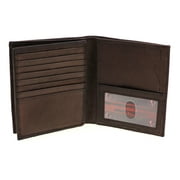Mens Euro Hipster Wallet Genuine Leather Center Flap Picture Window Cowhide New