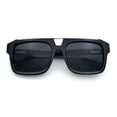 thumbnail image 1 of Mens Euro Mafia Mob Thick Bevel Frame Rectangle Racer Sunglasses [Black Gold - Black], 1 of 8