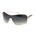 thumbnail image 1 of Mens European Fashion Oversized Curved Shield Sport Metal Rim Sunglasses Gold White - Green Smoke, 1 of 4