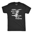 thumbnail image 1 of Mens Every Kitty Was Kung Fu Fighting Funny Kitten Cat Sword Music T shirt Graphic Tees, 1 of 9