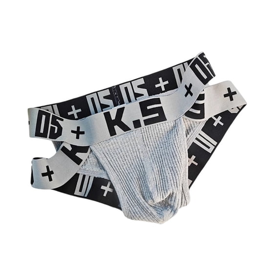 Mens Everyday Comfort Low Rise Briefs with Letter Print for Summer Sports Casual Wear Men’s Underwear Men, L, Grey