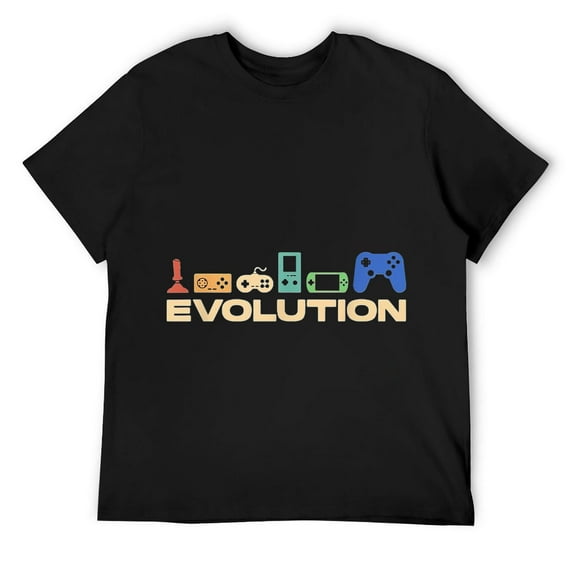 Mens Evolution Graphic Video Game Player Gaming Gamer Pc Console T-Shirt Black M