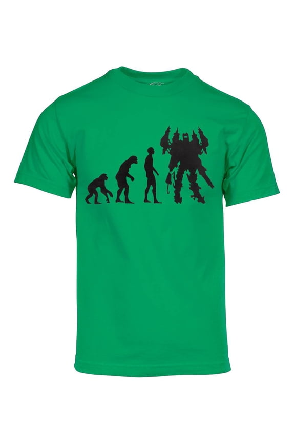 Mens Evolution of Mecha Short-Sleeve T-Shirt - Green - Small