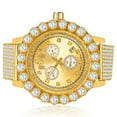 thumbnail image 1 of Mens Exclusive Custom Time Piece Celebrity Inspired Lab Diamonds Gold Tone Iced Out Khronos Jo Rodeo Watch W/Date Function, 1 of 4