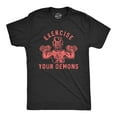 thumbnail image 1 of Mens Exercise Your Demons T Shirt Funny Halloween Fitness Workout Devil Graphic Tee Graphic Tees, 1 of 9