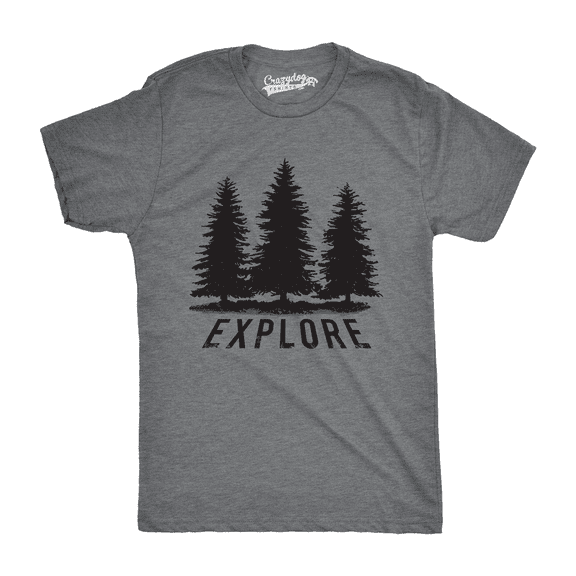 Mens Explore Pine Trees Outdoor Adventure Cool T Shirt Graphic Tees