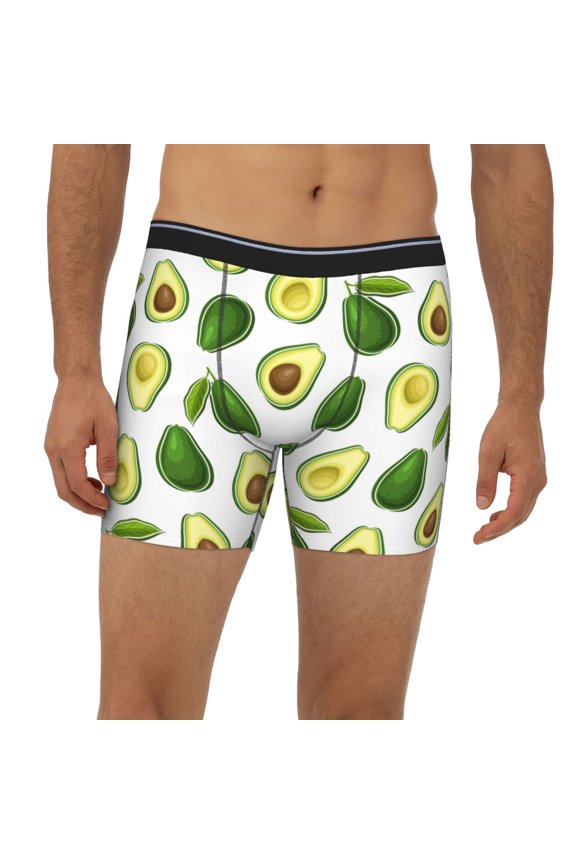 Mens Extended Length Boxer Briefs - Avocado1 Underwear Boxer Briefs with Elastic Band