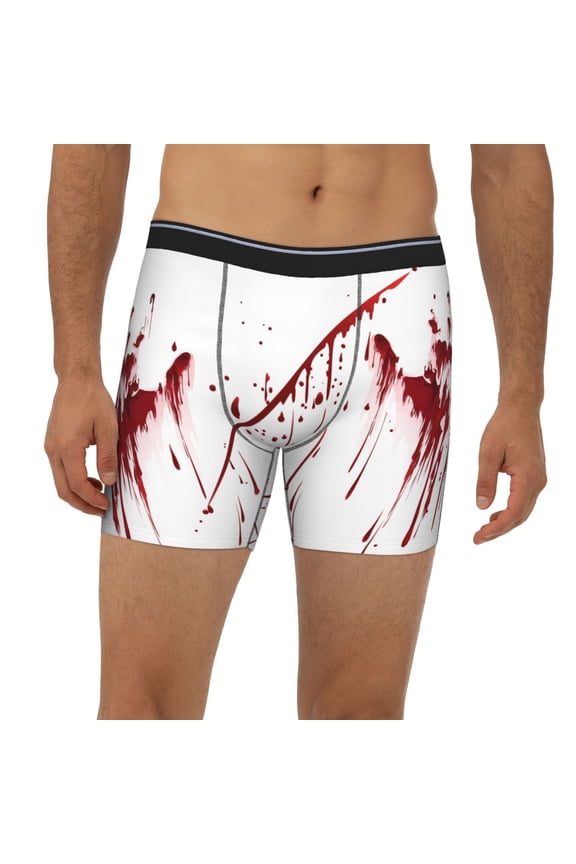 Mens Extended Length Boxer Briefs - Bloody Hand Underwear Boxer Briefs with Elastic Band