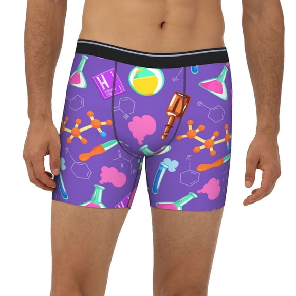 Mens Extended Length Boxer Briefs - Chemistry Tools Underwear Boxer Briefs with Elastic Band