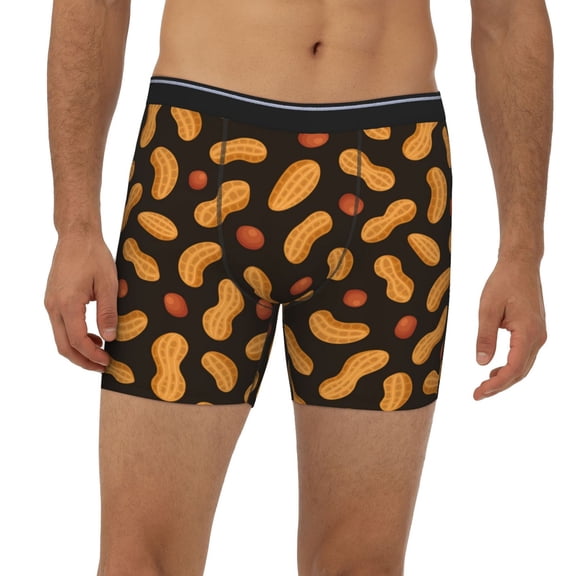 Mens Extended Length Boxer Briefs - Peanuts5 Underwear Boxer Briefs with Elastic Band