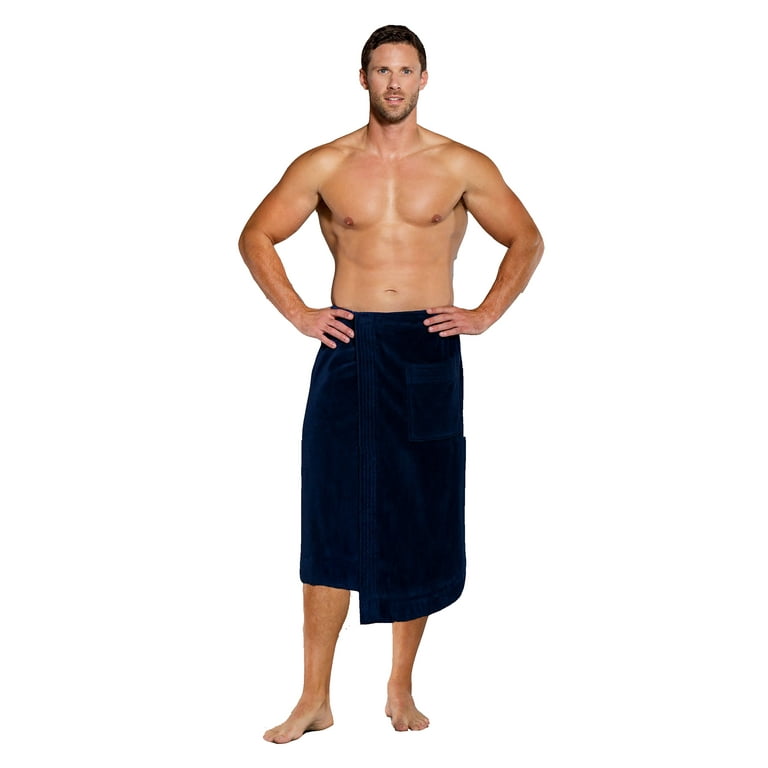 Mens Extra Long 30 Inch Terry Bath Wrap Shower Wrap Towel Wrap 100 Cotton. Navy Blue Walmart