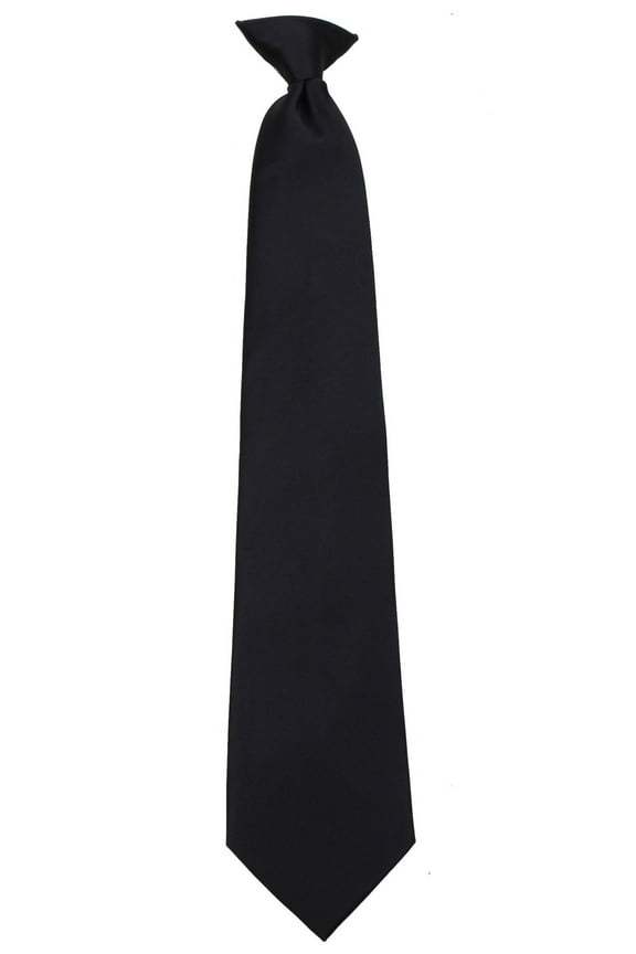 Mens Extra Long Big and Tall XL Solid Color Clip On Easy to Remove Clip Necktie Ties