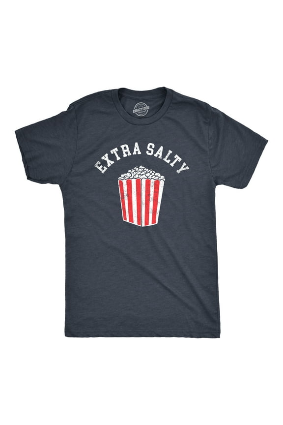 Mens Extra Salty T Shirt Funny Large Popcorn Upset Mad Joke Tee for Guys Graphic Tees
