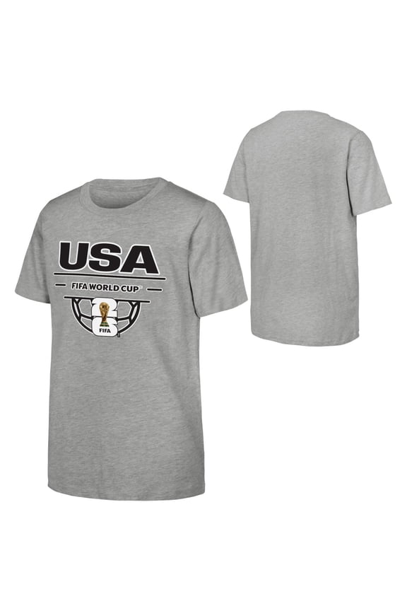 FIFA World Cup 2026 Men's Gray USA Soccer Ball Tee