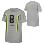FIFA World Cup 2026 Men's Gray Stripe Brazil Soccer Graphic Tee