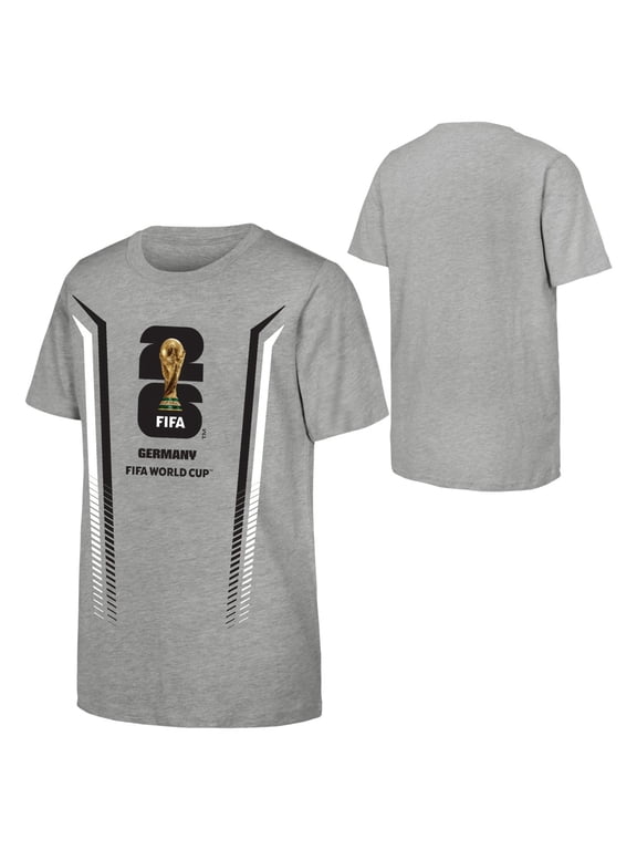 FIFA World Cup 2026 Men's Gray Stripe Germany Soccer Graphic Tee