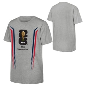 FIFA World Cup 2026 Men's Gray Stripe USA Soccer Graphic Tee