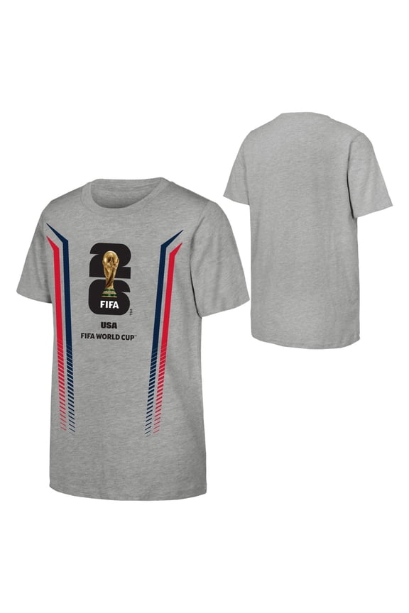 FIFA World Cup 2026 Men's Gray Stripe USA Soccer Graphic Tee