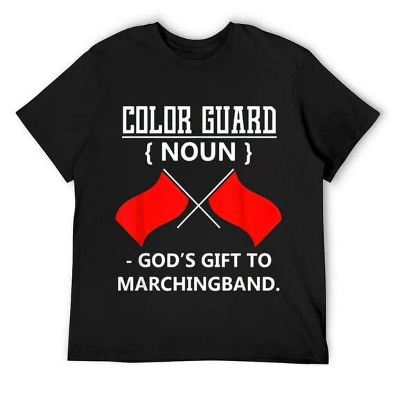 Mens FUNNY COLOR GUARD T-SHIRT God's Gift to Marching Band T-Shirt Black
