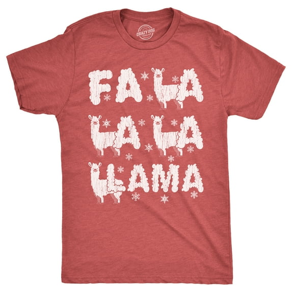 Mens Fa La La La Llama T Shirt Funny Xmas Parody Song Joke Tee for Guys Graphic Tees