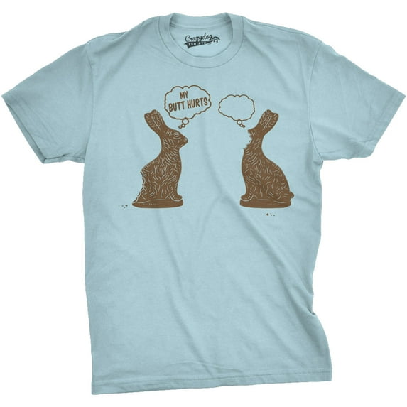 Mens Faceless Chocolate Bunny Funny Half Eaten Easter Gift Adult Gift T Shirt Graphic Tees