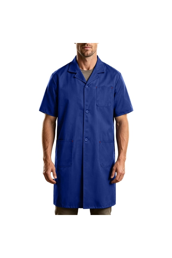 Mens Factory Uniform Lab Coat Wear-Resistant Notch Collar Mid Length Overcoat Workwear Warehouse Painter Coats