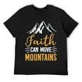 thumbnail image 1 of Mens Faith Can Move Mountains - Christian Bible Verse Orange Sweatshirt Black, 1 of 5
