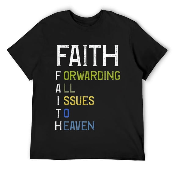 Mens Faith - Forwarding all issues to Heaven - Bible Christian T-Shirt Black
