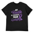 thumbnail image 1 of Mens Faith Stronger than Epilepsy Epilepsy Awareness Patient T-Shirt Black Large, 1 of 5